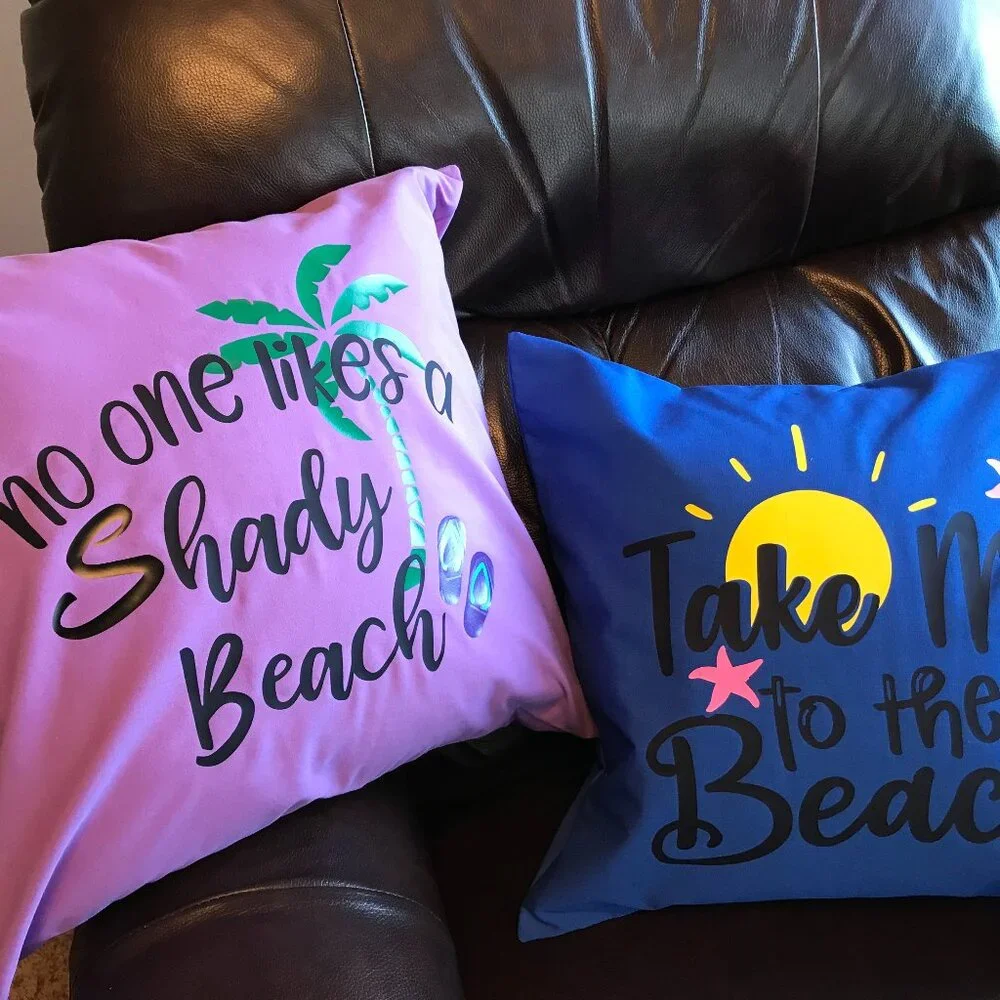 Handmade Beach Pillow Cover, Whimsical Ocean Décor Eco Friendly 18 x 18